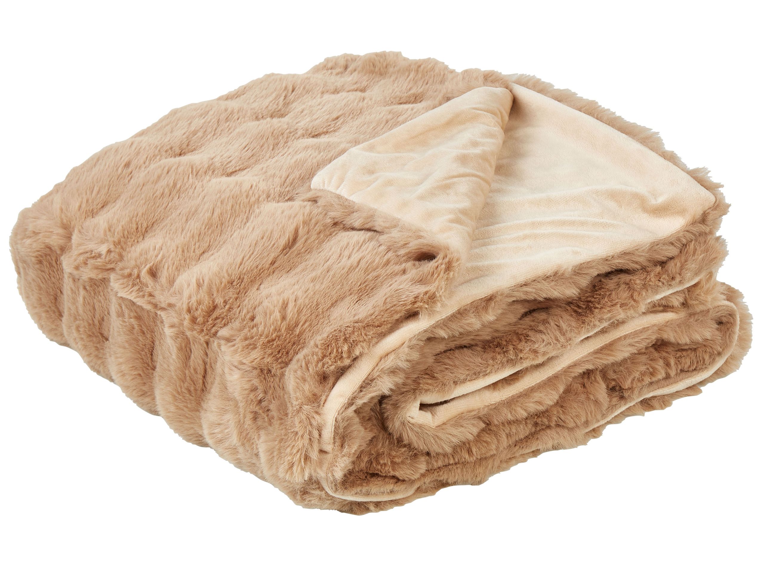 Blanket SALKA Faux Fur 150 x 200 cm Brown - Gemini Interiors