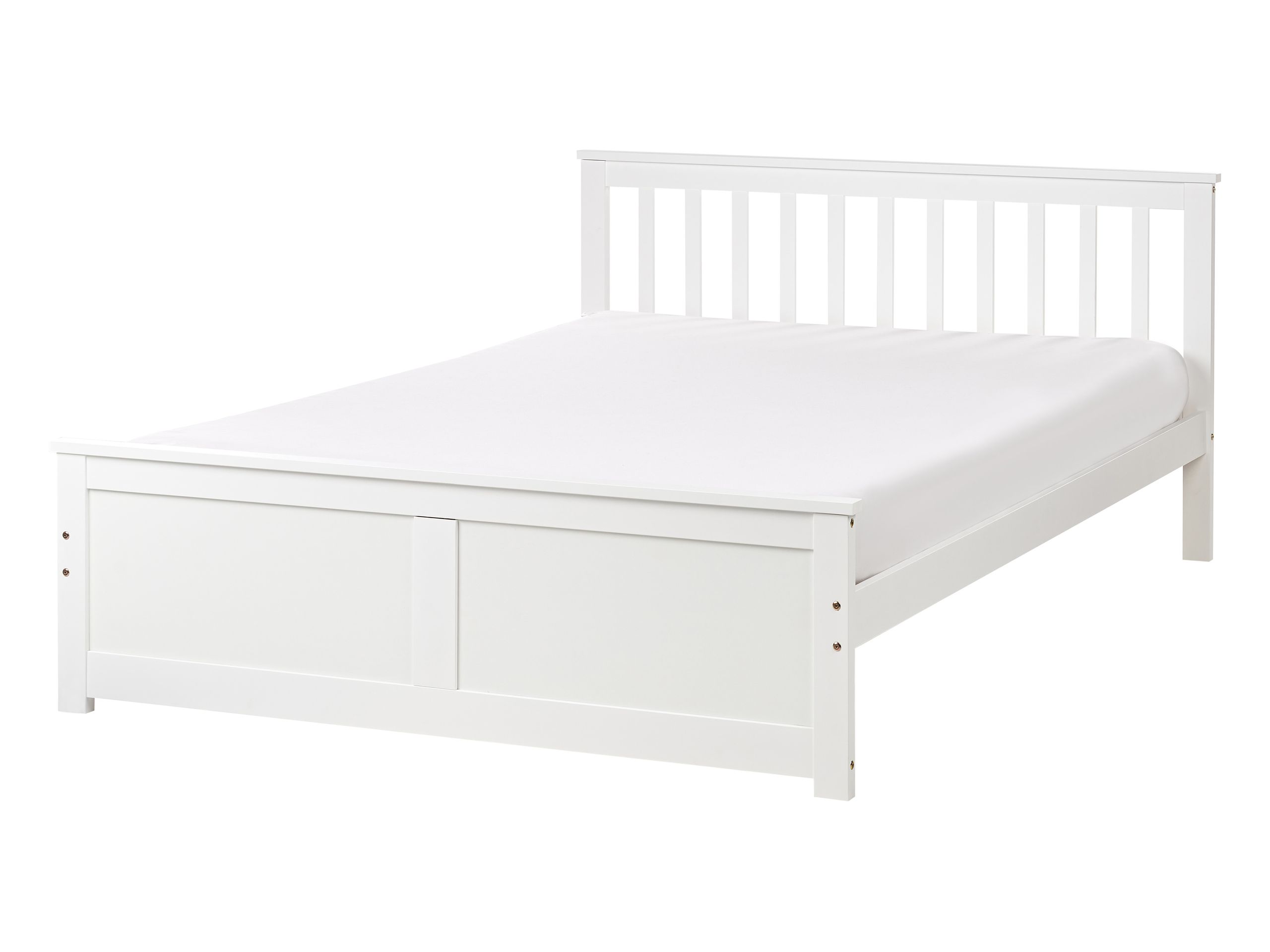 OLEA Bedframe Wood 140 x 200cm EU Double Bed White - Gemini Interiors