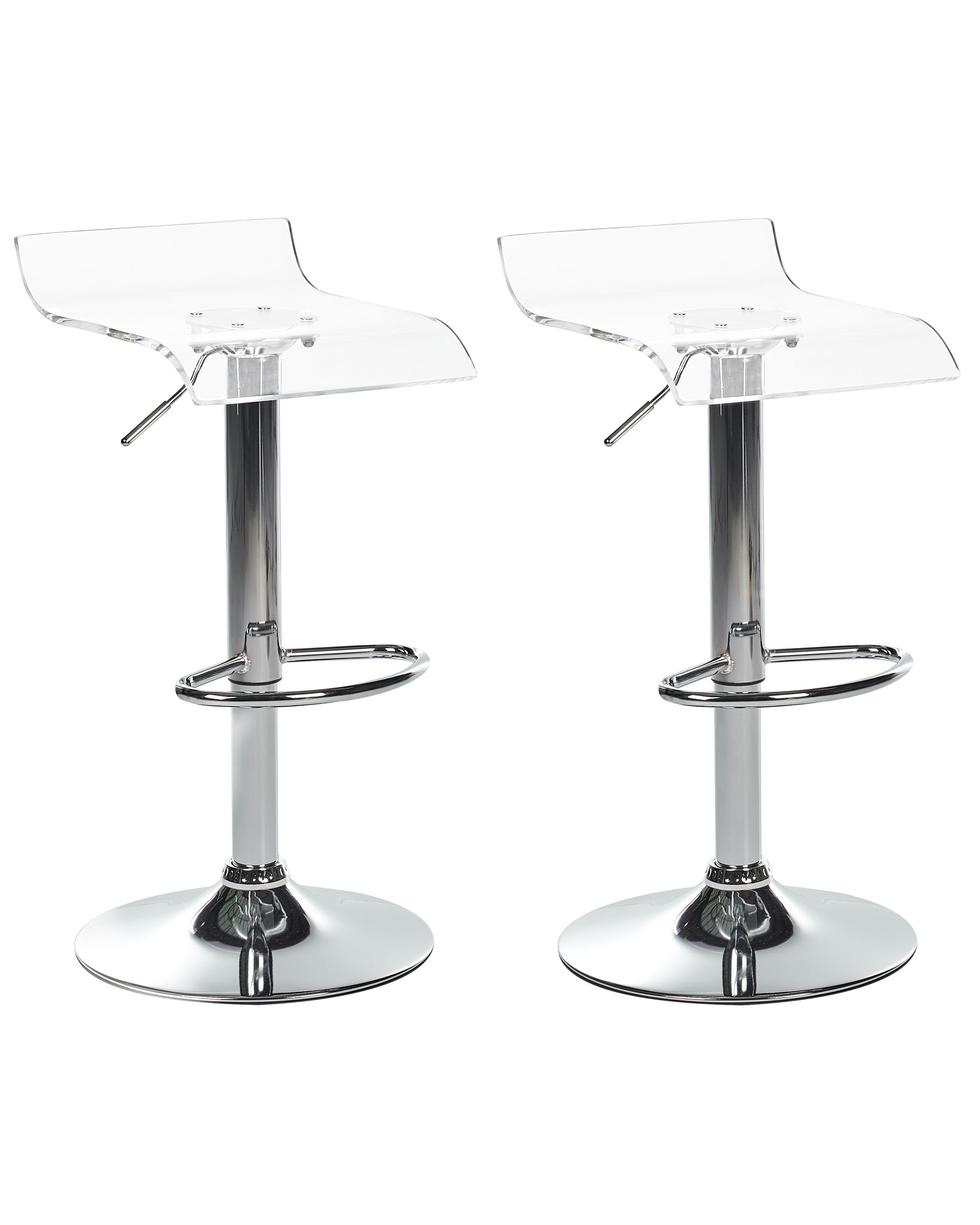Set of 2 Bar Chairs NEUM Swivel Transparent - Gemini Interiors