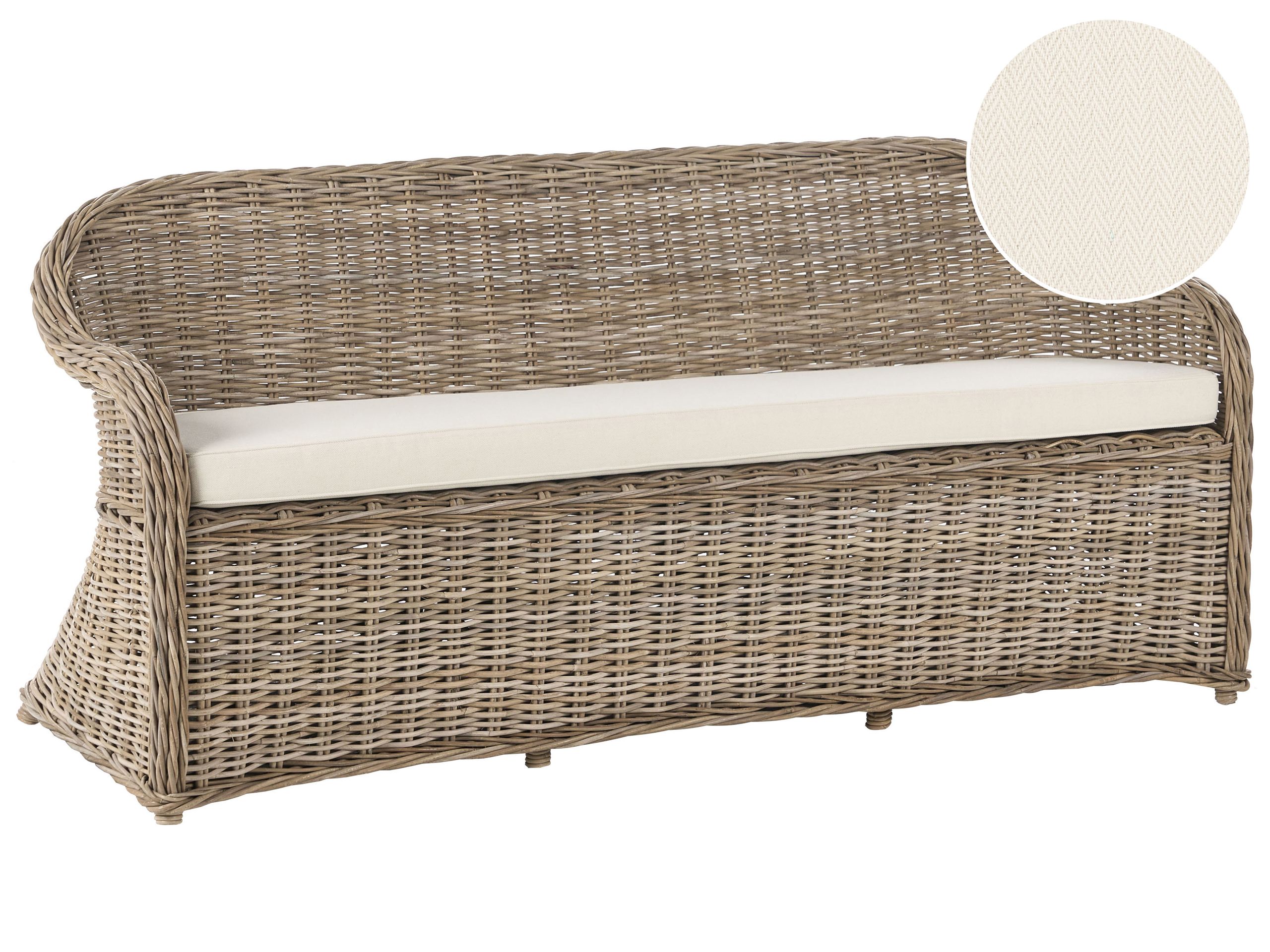 Garden Sofa 3 Seater SUSUA Rattan Natural - Gemini Interiors