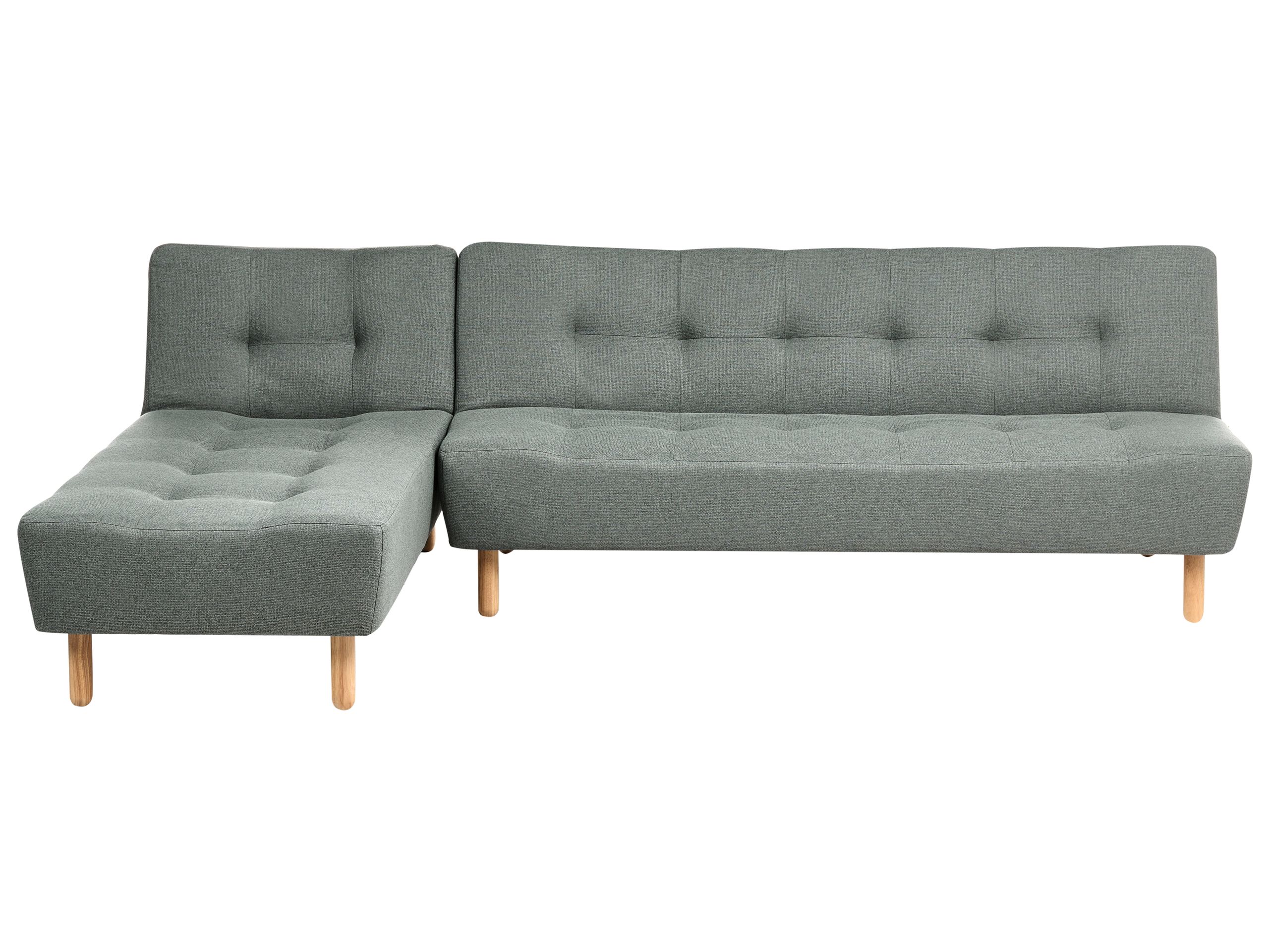 ANSTEL Fabric 4 Seater L Shaped Corner Sofa Bed - Green, Left Hand Facing - Gemini Interiors