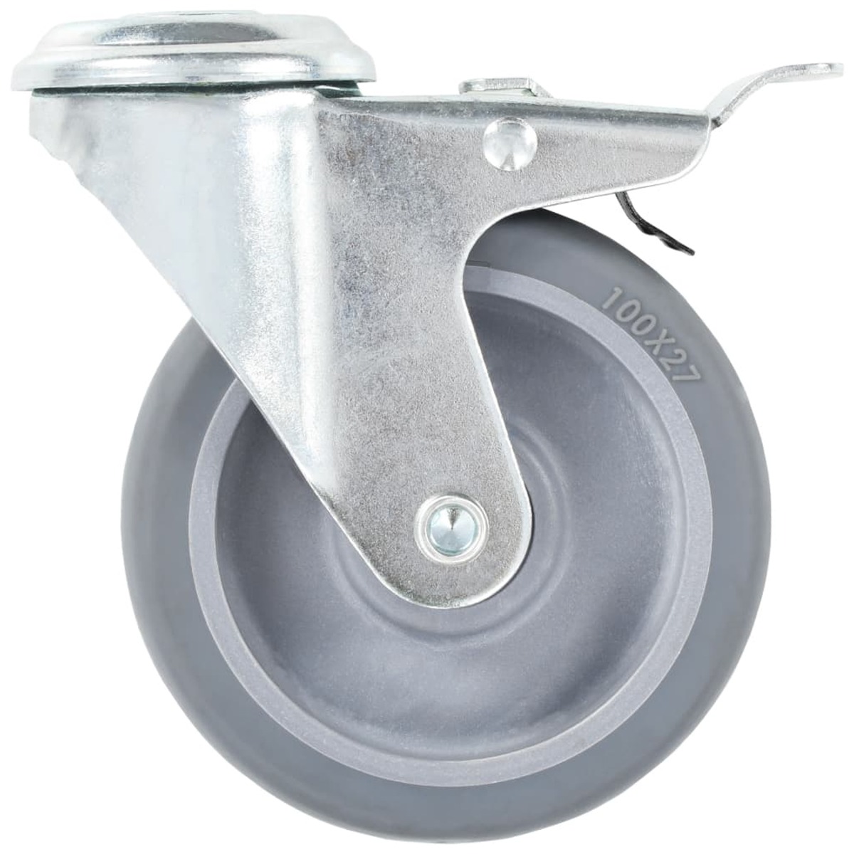 Bolt Hole Swivel Casters with Double Brakes 4 Pcs 100mm - Design Hut
