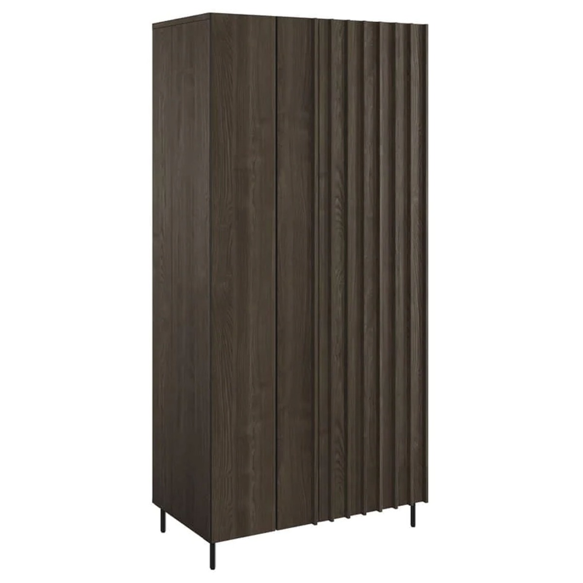 Wardrobe - NIXIE 2 Door Wardrobe Portland Ash and Black 92cm - Art Nest