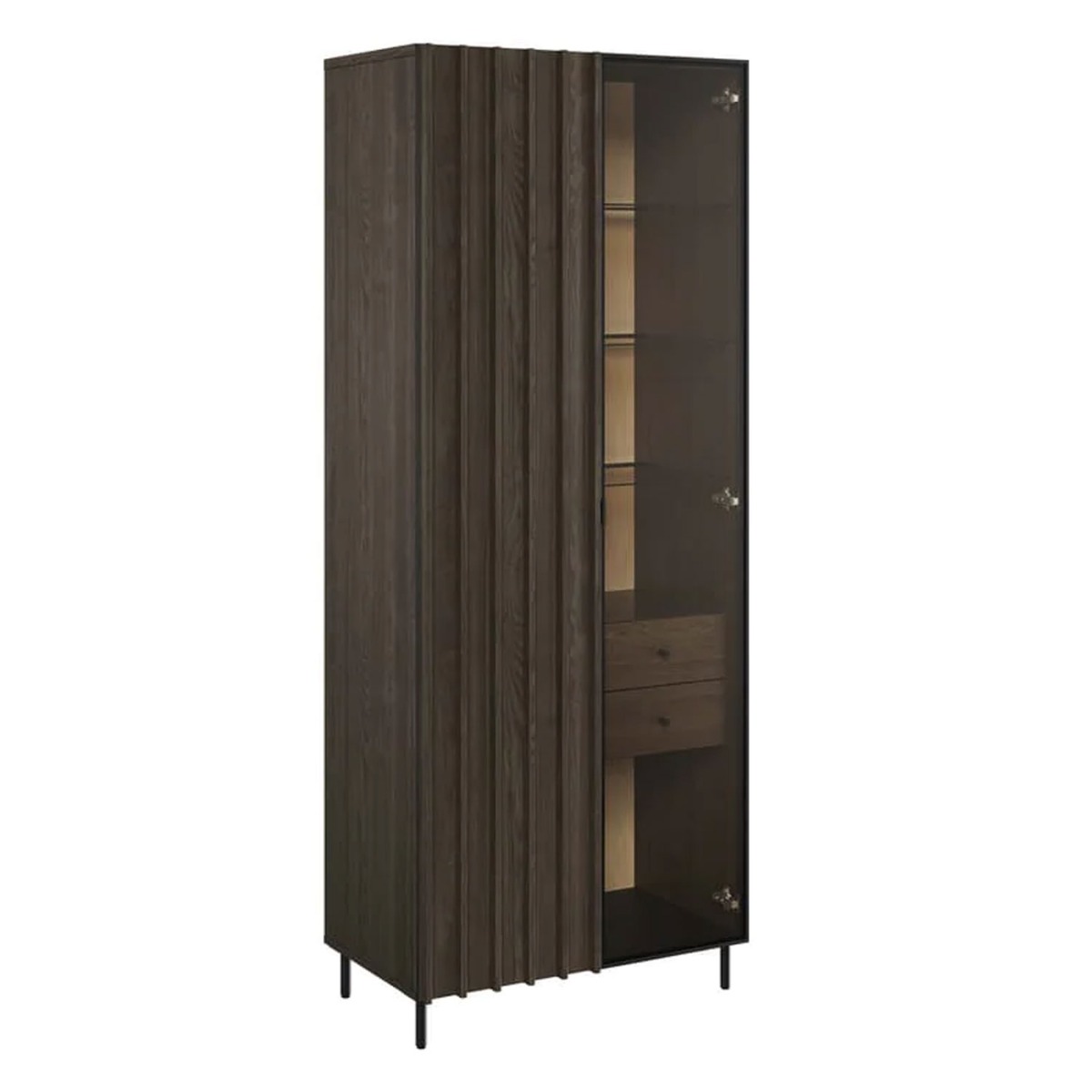 Nixie Vector Tall Display Cabinet - Portland Ash - Art Nest