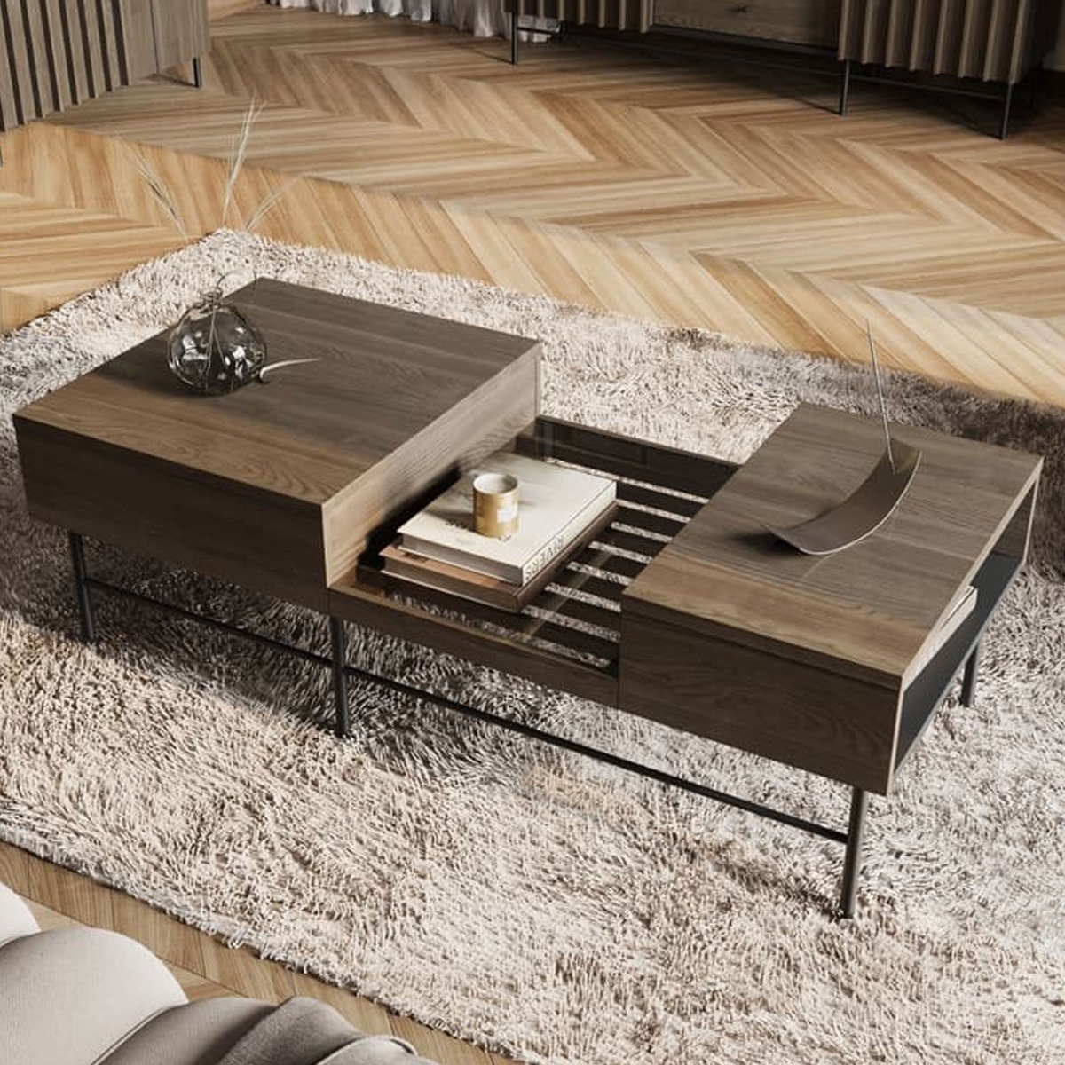 Nixie Vector Coffee Table - Portland Ash - Art Nest