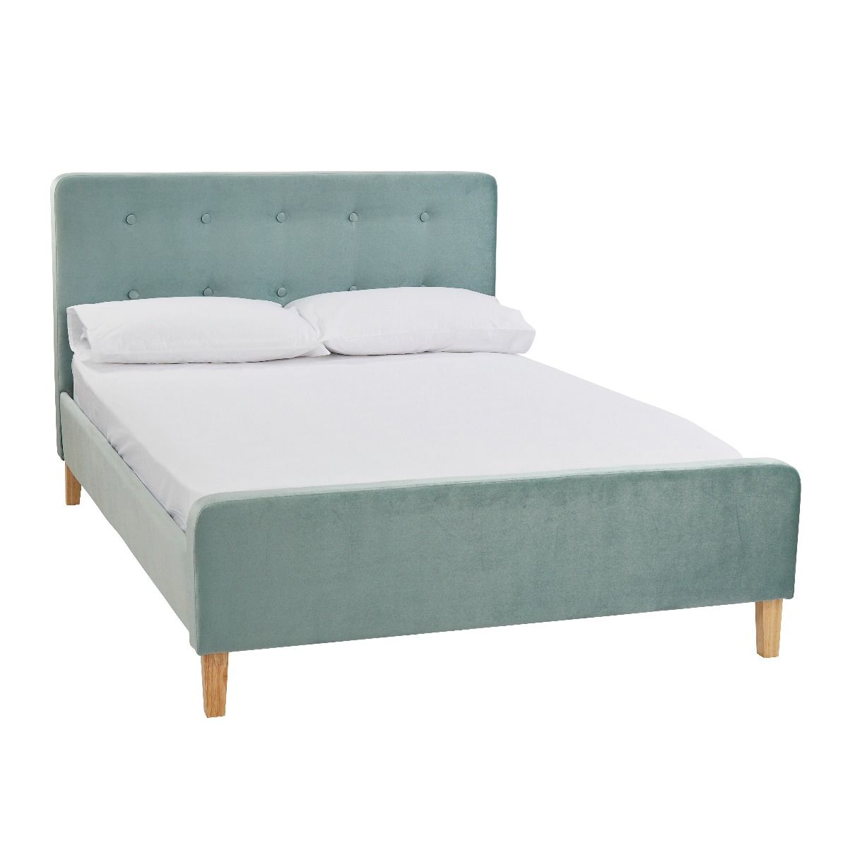 Pierre Aqua Velvet Bed Frame - Double 4ft6 - Leeds Plywood
