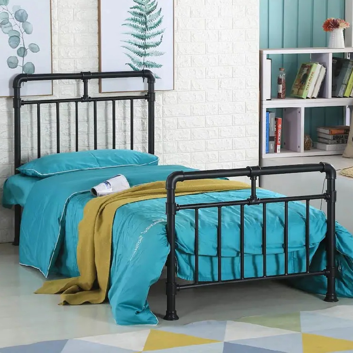 Industrial Look Metal PIPE Bed - Single 3ft - Black - Beds-To-Go