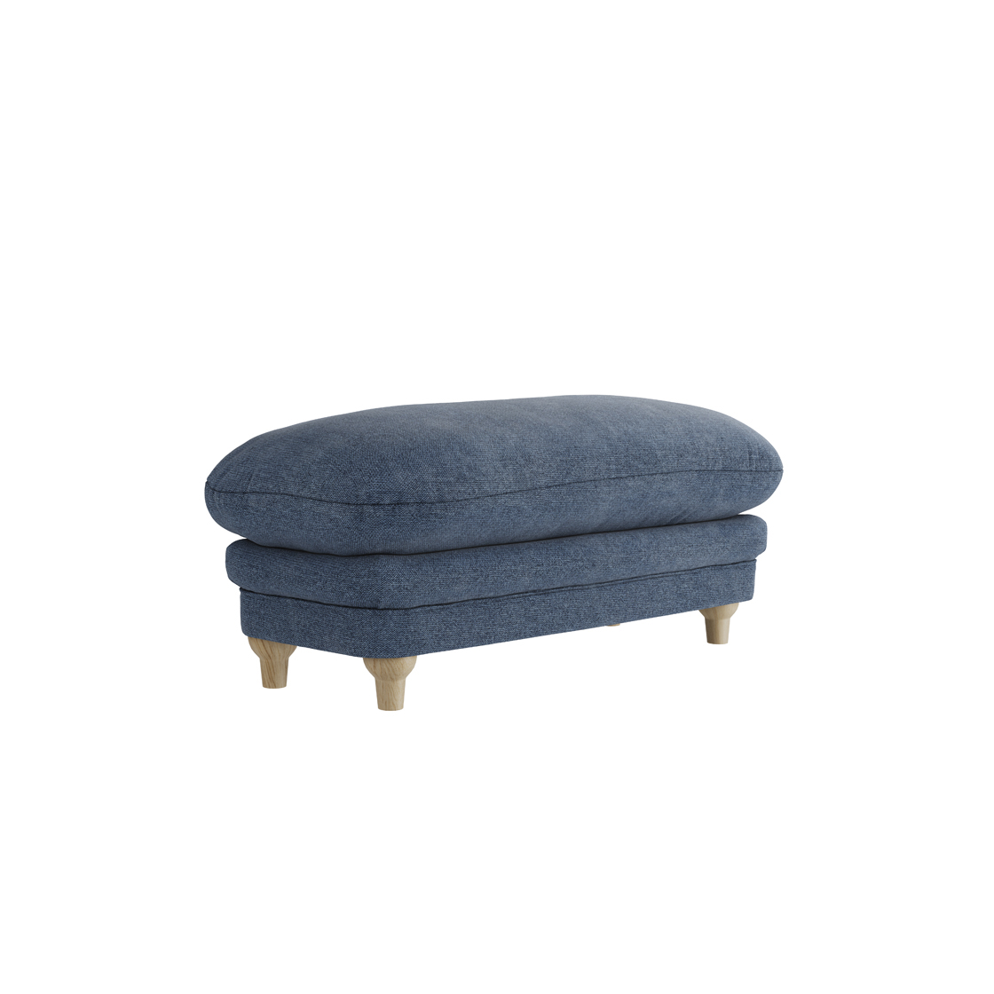 Pembroke Footstool - Denim Blue Weave - Leeds Plywood