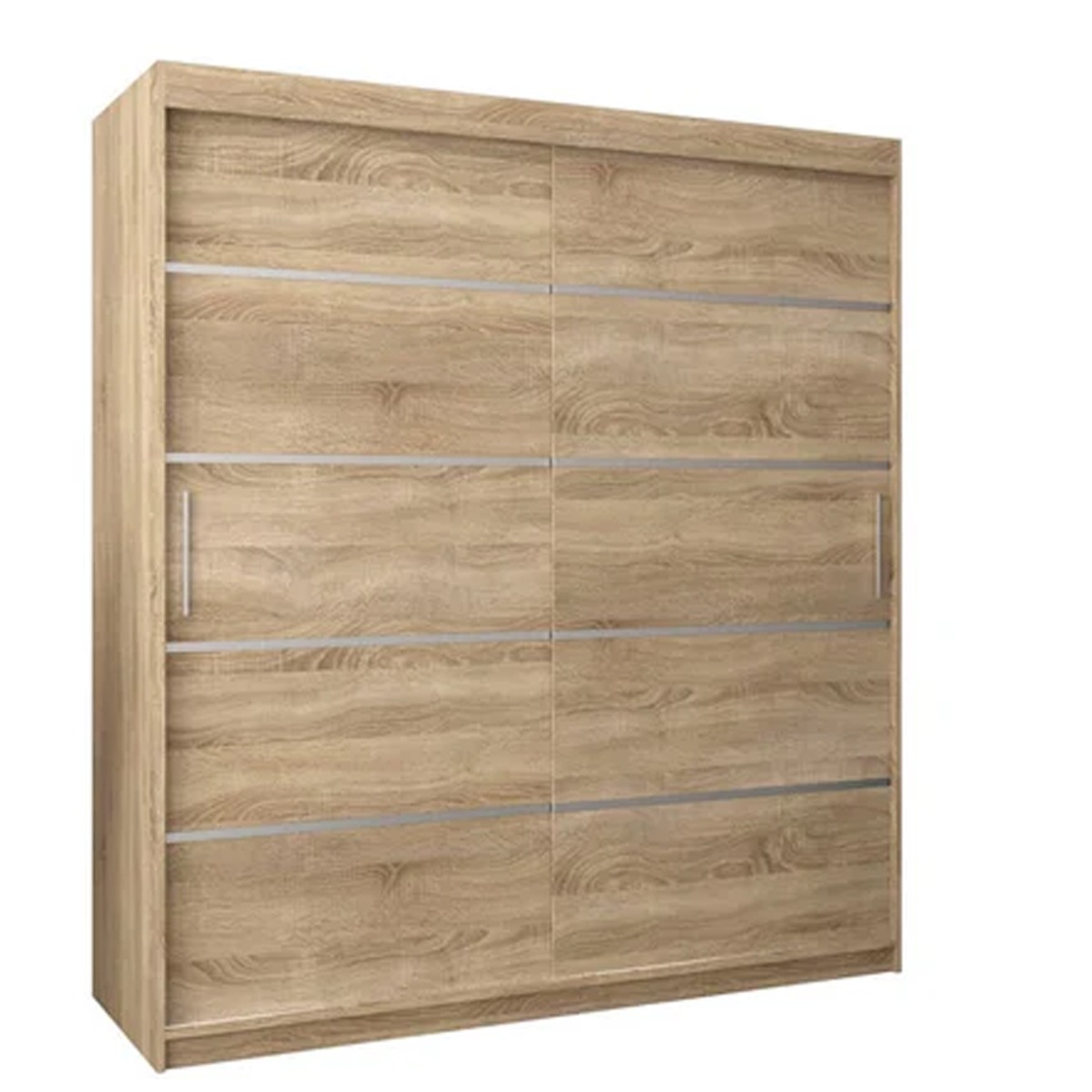 Sliding Wardrobe - VICENZA I 2 Door Wardrobe Oak Sonoma 180cm - Art Nest