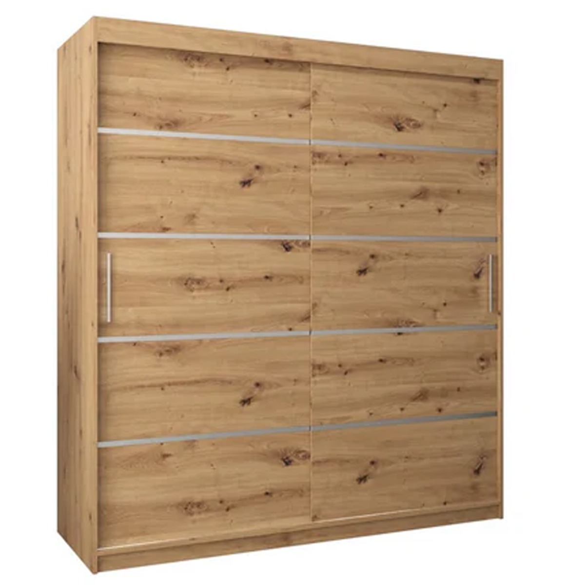 Sliding Wardrobe - VICENZA I 2 Door Wardrobe Oak Artisan 180cm - Art Nest
