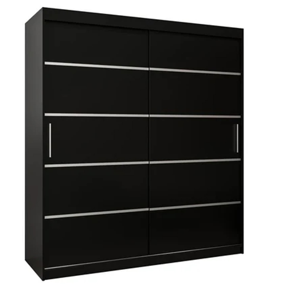 Sliding Wardrobe - VICENZA I 2 Door Wardrobe Black 180cm - Art Nest