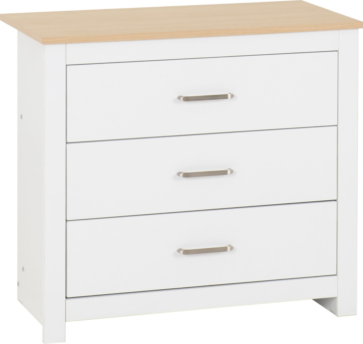 PORTLETHEN White Chest of Drawers - Medium-sized, 3 Drawers - Budget Deals