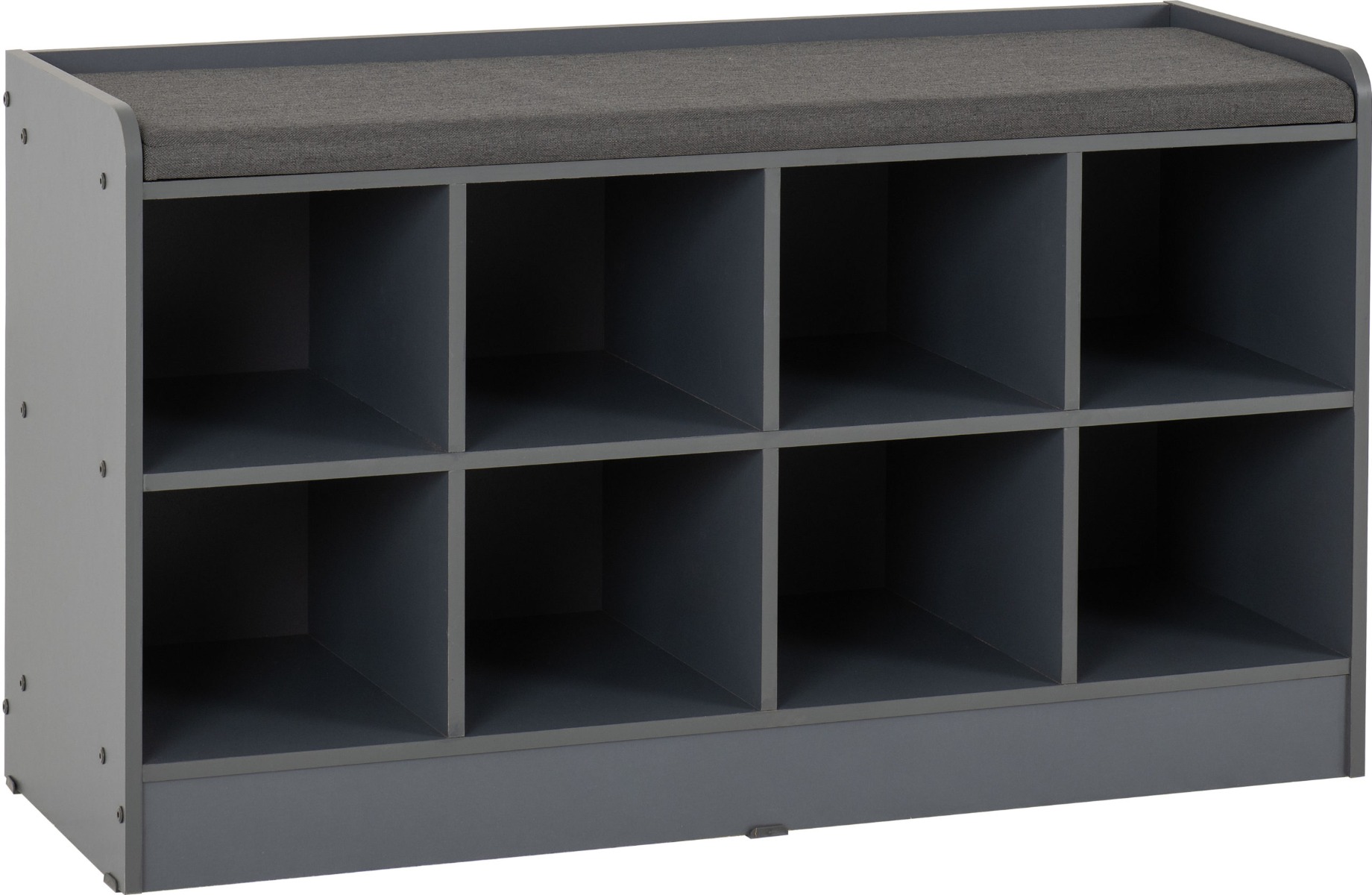 Portland Shoe Bench - Grey Steel Fabric - Budget Deals