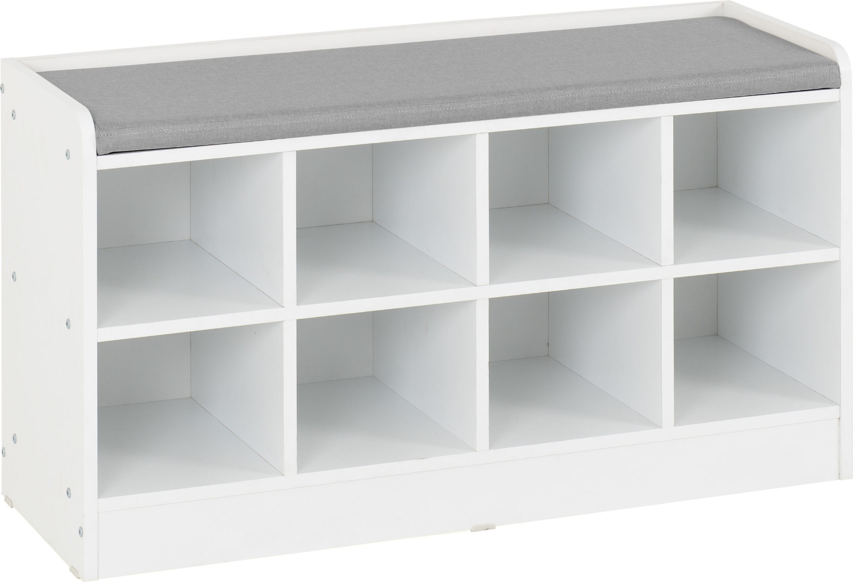 Portland Shoe Bench - White Steel Fabric - Budget Deals