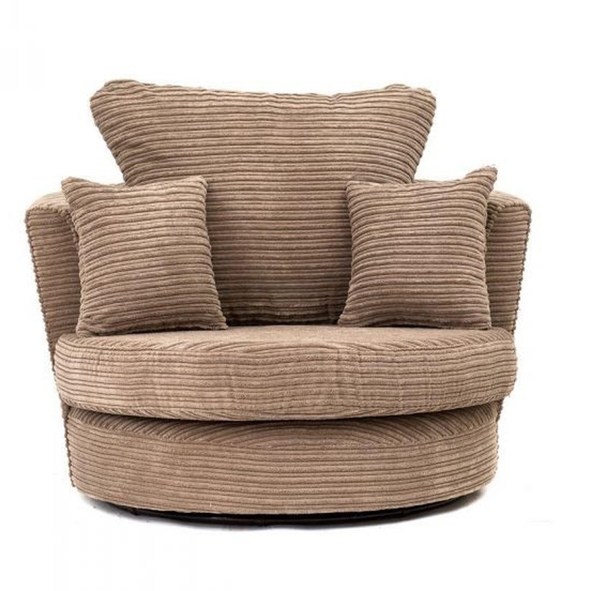 PORTO Jumbo Cord Swivel Chair - Brown - Interior Masters