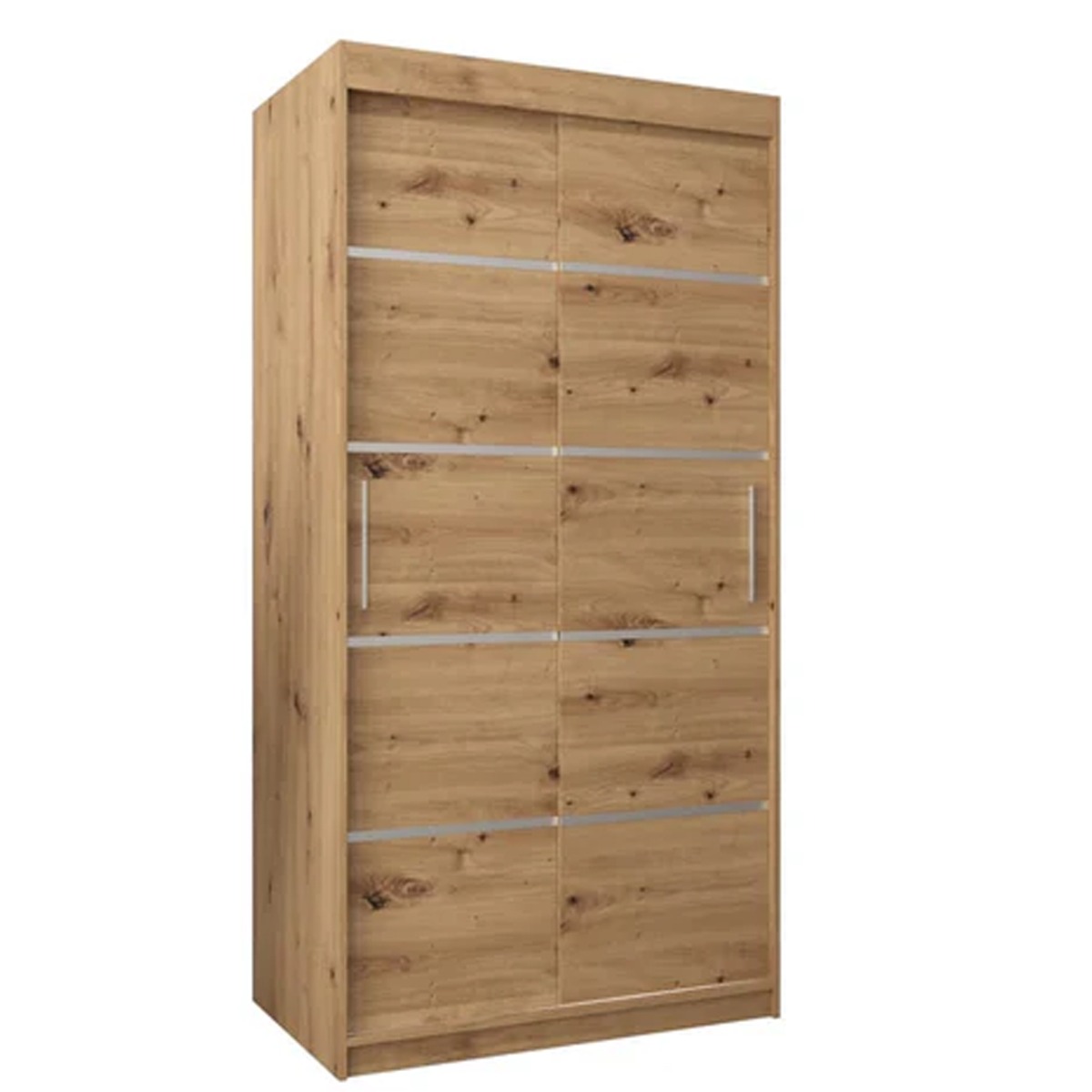 Sliding Wardrobe - VICENZA I 2 Door Wardrobe Oak Artisan 100cm - Art Nest