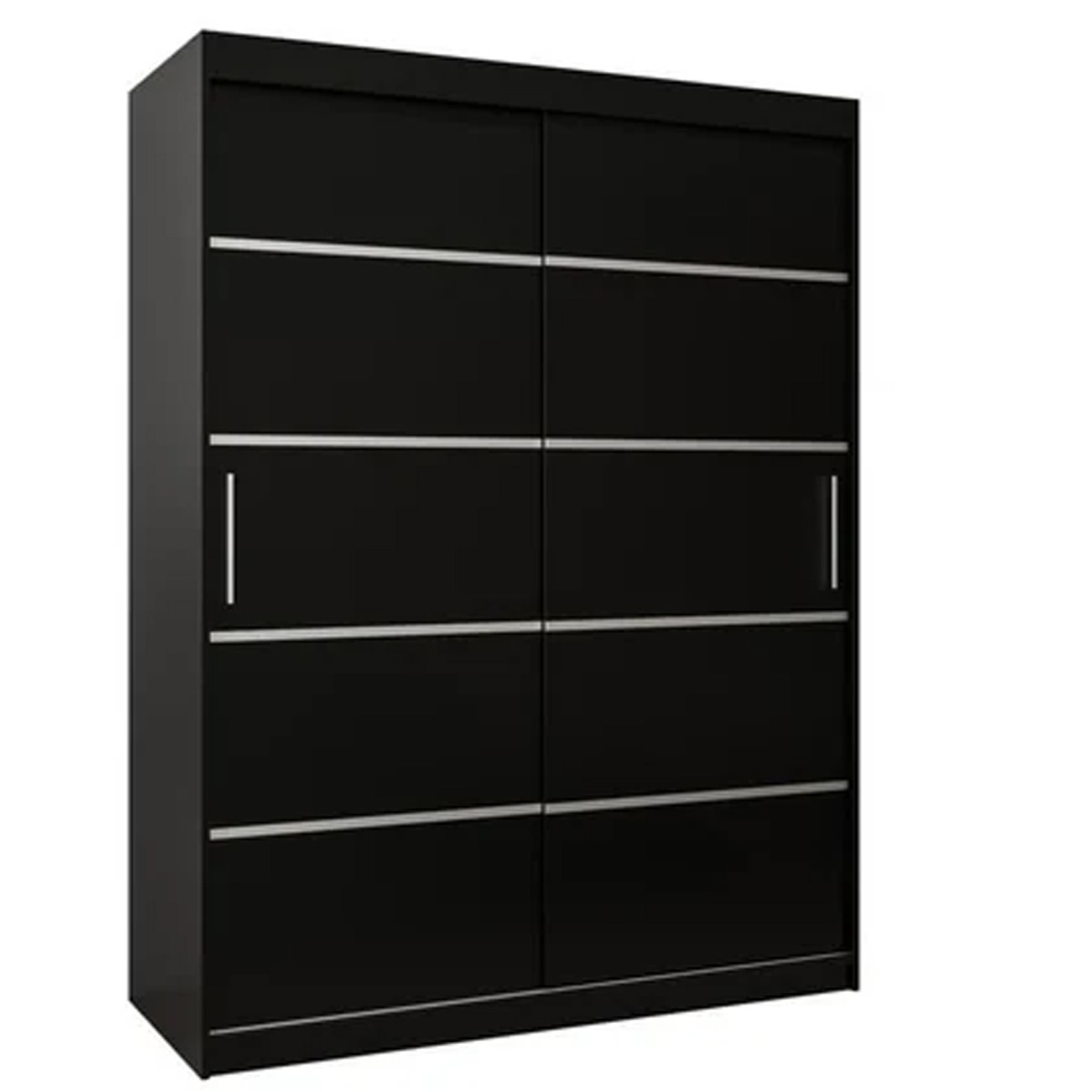 Sliding Wardrobe - VICENZA I 2 Door Wardrobe Black 150cm - Art Nest