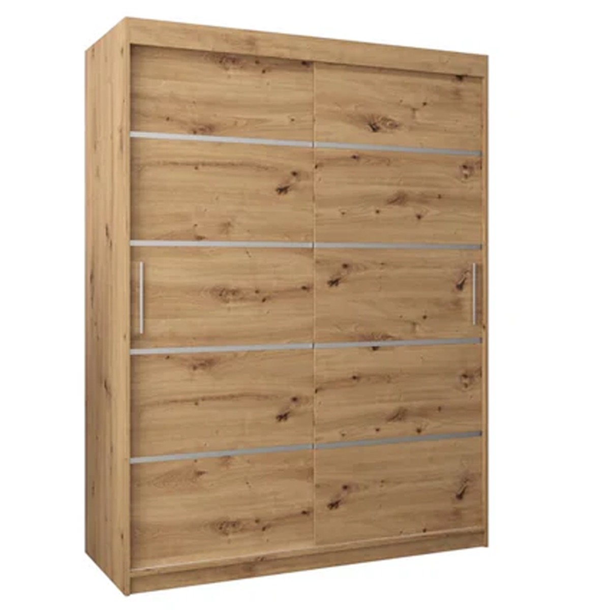 Sliding Wardrobe - VICENZA I 2 Door Wardrobe Oak Artisan 150cm - Art Nest