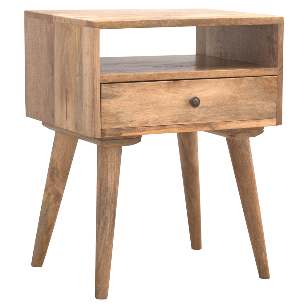Bedside Table - MODERN Nightstand Natural Oak 46cm - Beasley & Sons