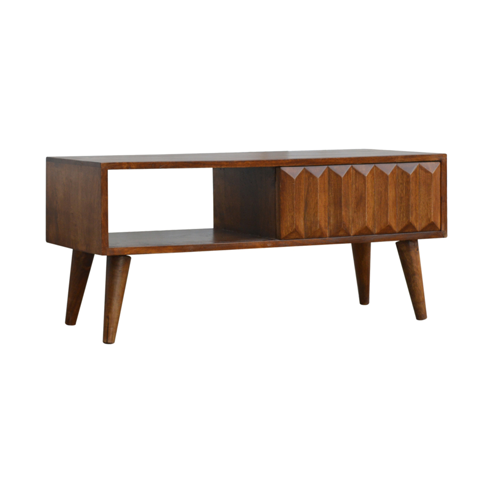 Chestnut Prism Sliding Door Coffee Table - Beasley & Sons