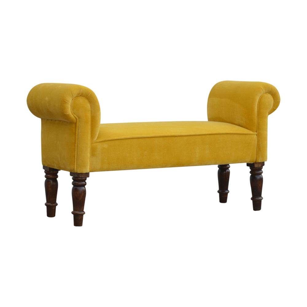 Mustard Velvet Bench - Home Done