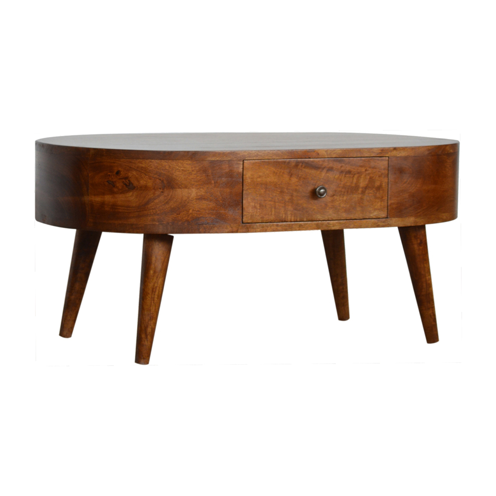Chestnut Rounded Coffee Table - Beasley & Sons