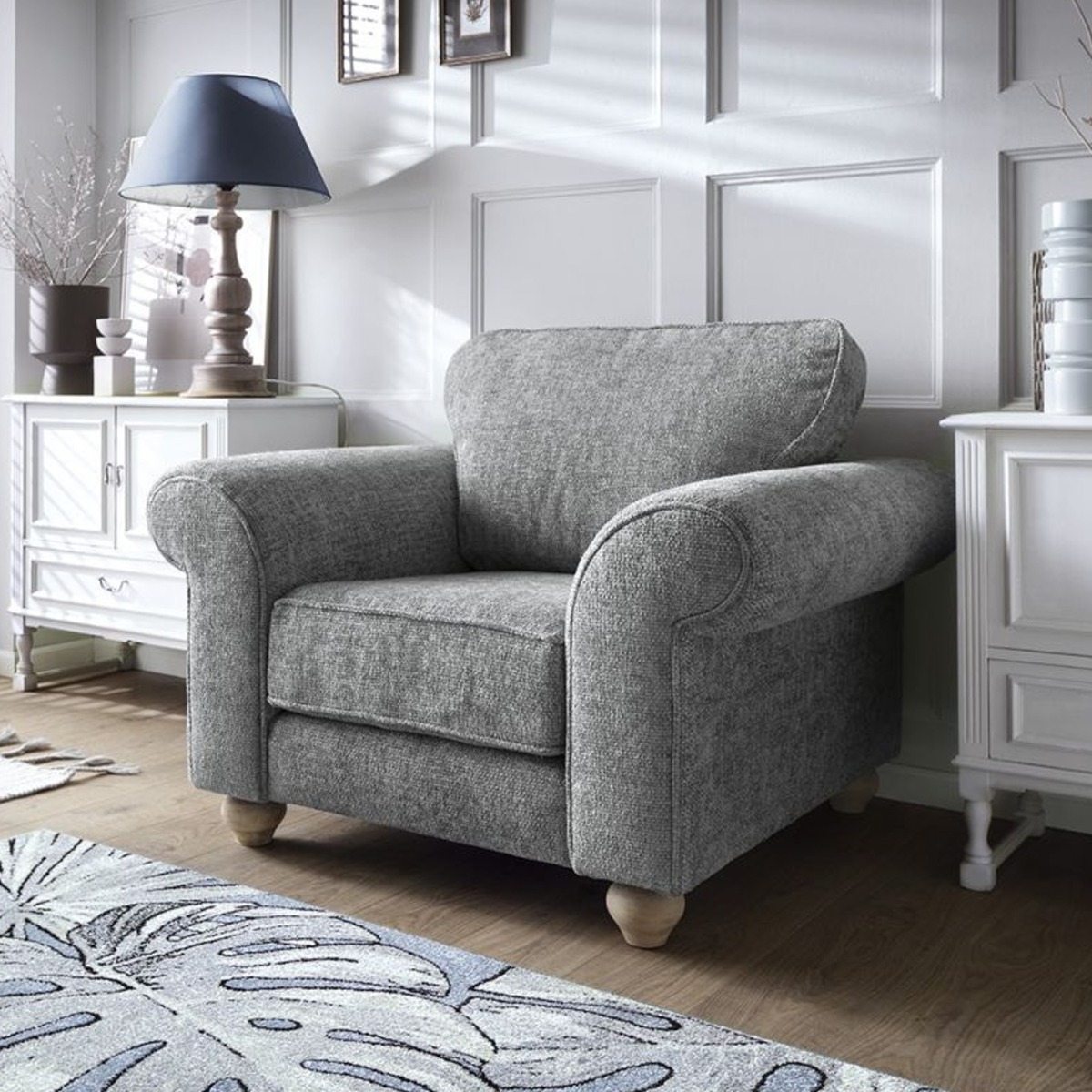 Ingrid Sofa Armchair - Steel Grey - Moonlight Interiors
