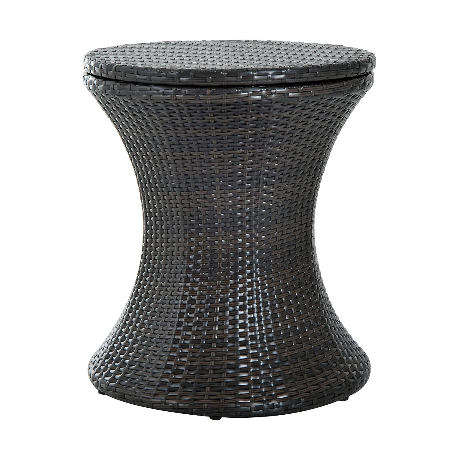 Rattan Ice Bucket Table Beer Cooler For Outdoor Patio Party Bar Garden Brown - Life Essentials