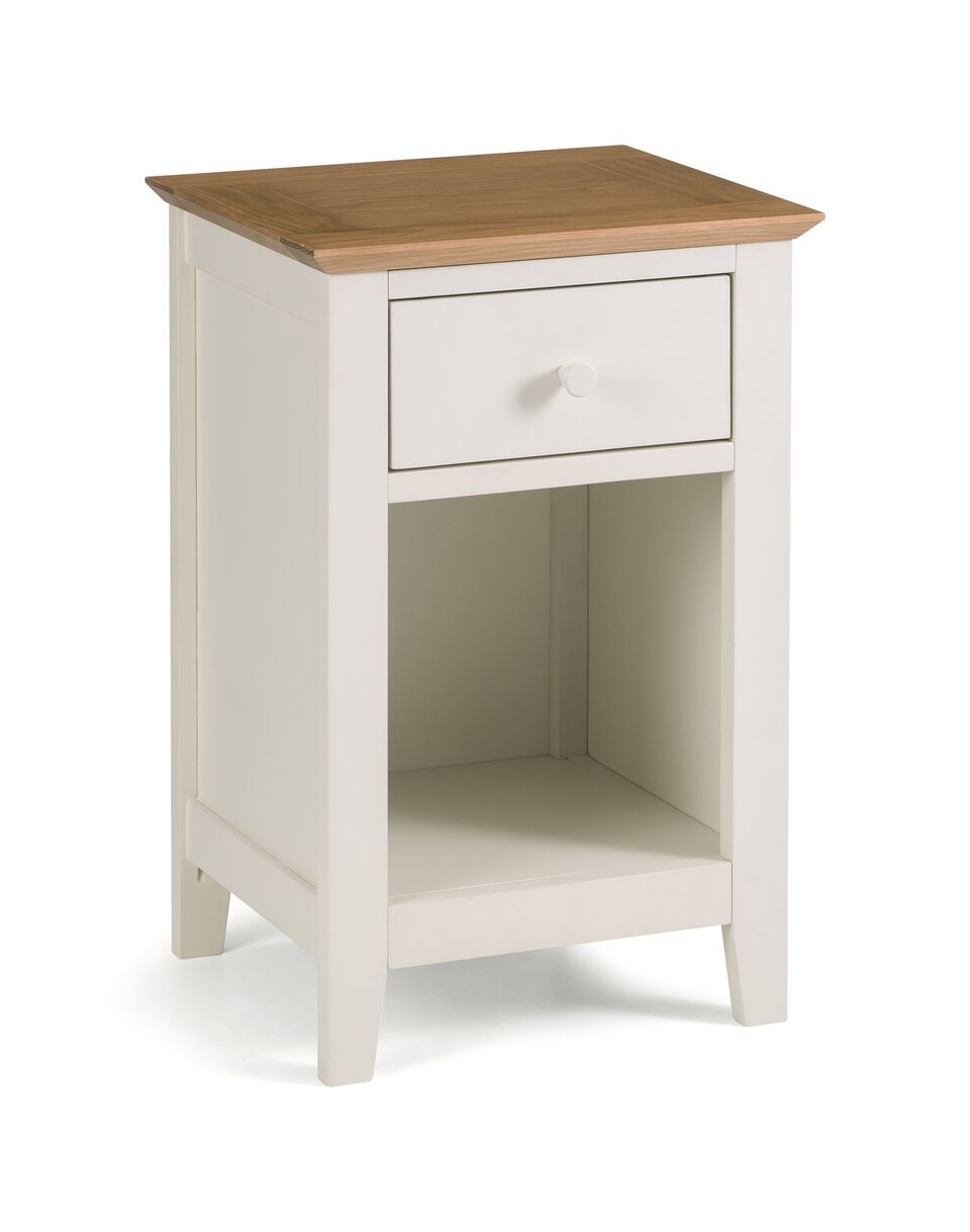 Bedside Table - SALERNO 1 Drawer Nightstand Ivory 35cm - JB Collections