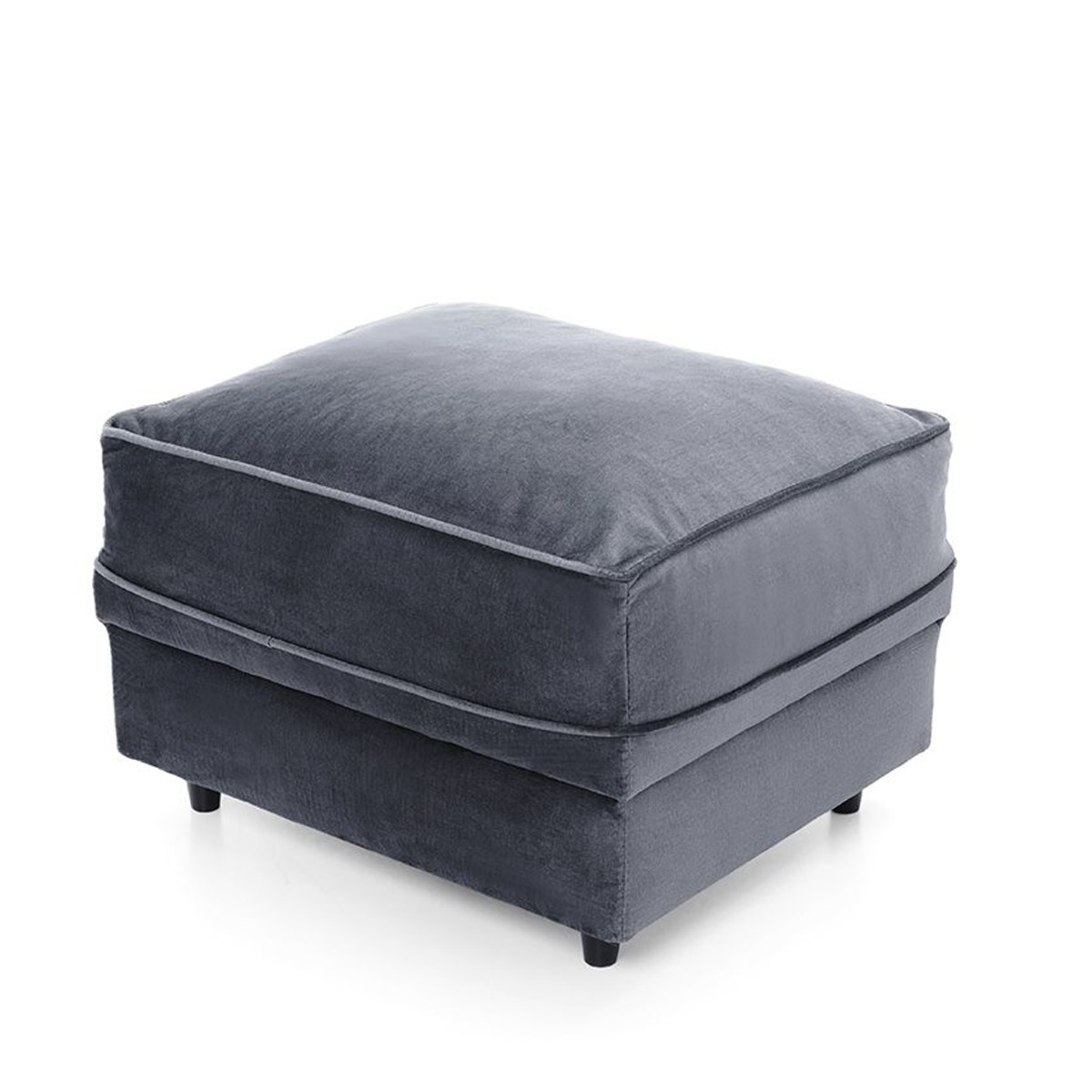 Chic Velvet Footstool - Dark Grey - Moonlight Interiors