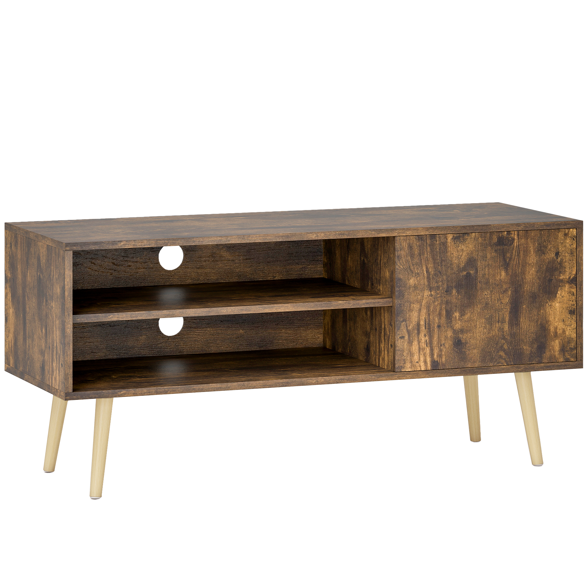 HERON TV Stand up to 55 Inches TV Unit Brown - Life Essentials