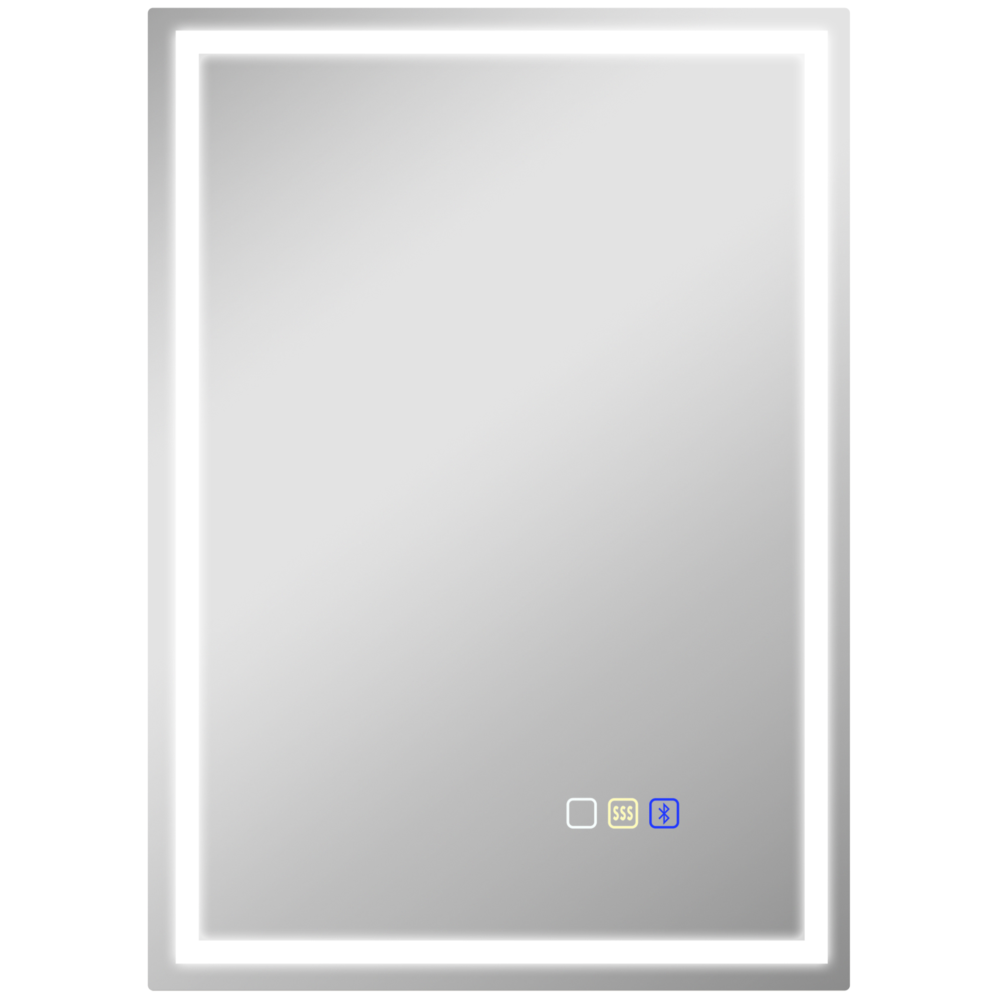 HERON 50x70cm Anti Fog LED Bathroom Mirror Bluetooth Silver - Life Essentials