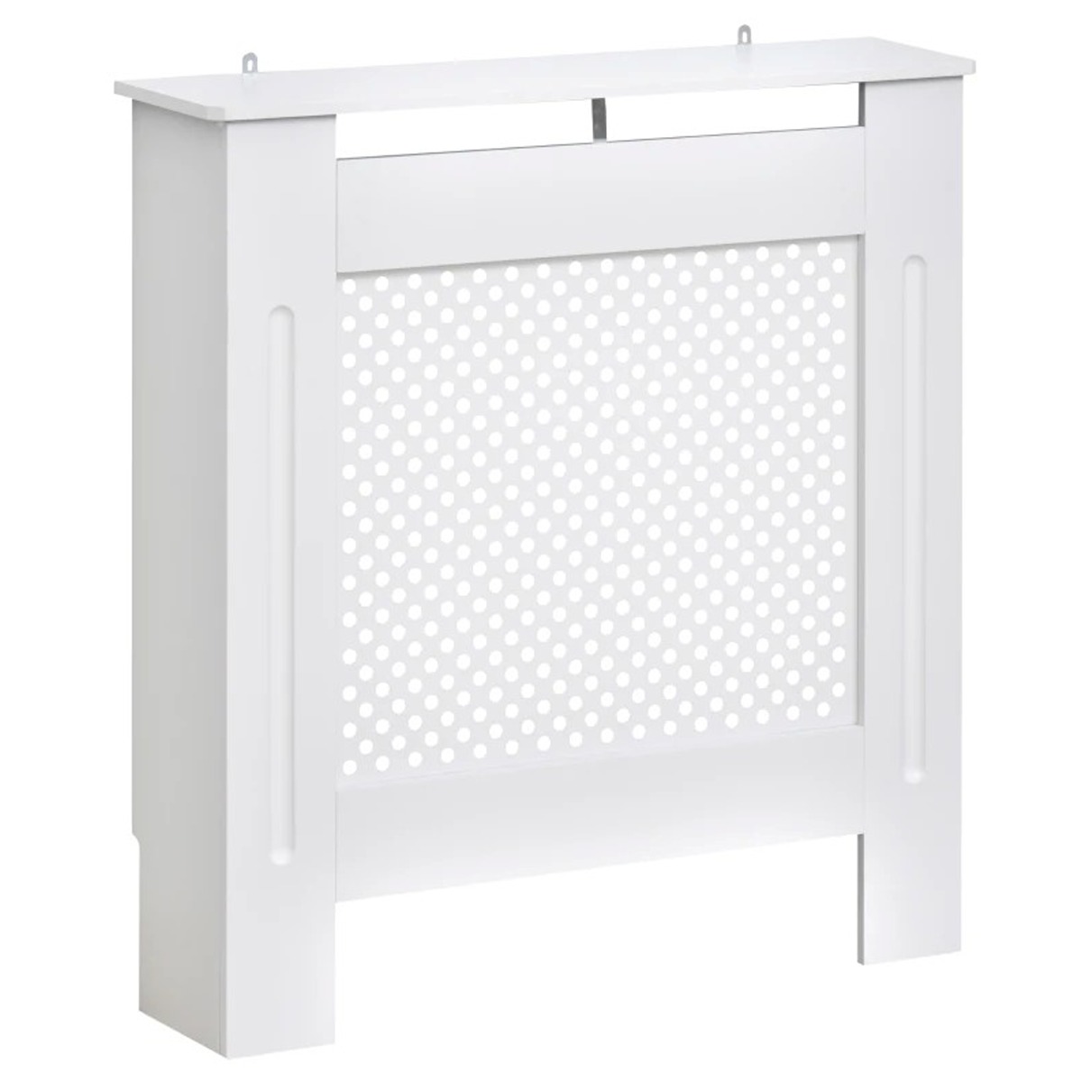 Wooden Radiator Cover Heating Cabinet Modern Home Furniture Grill Style Diamond Design White Painted (Small) - Life Essentials