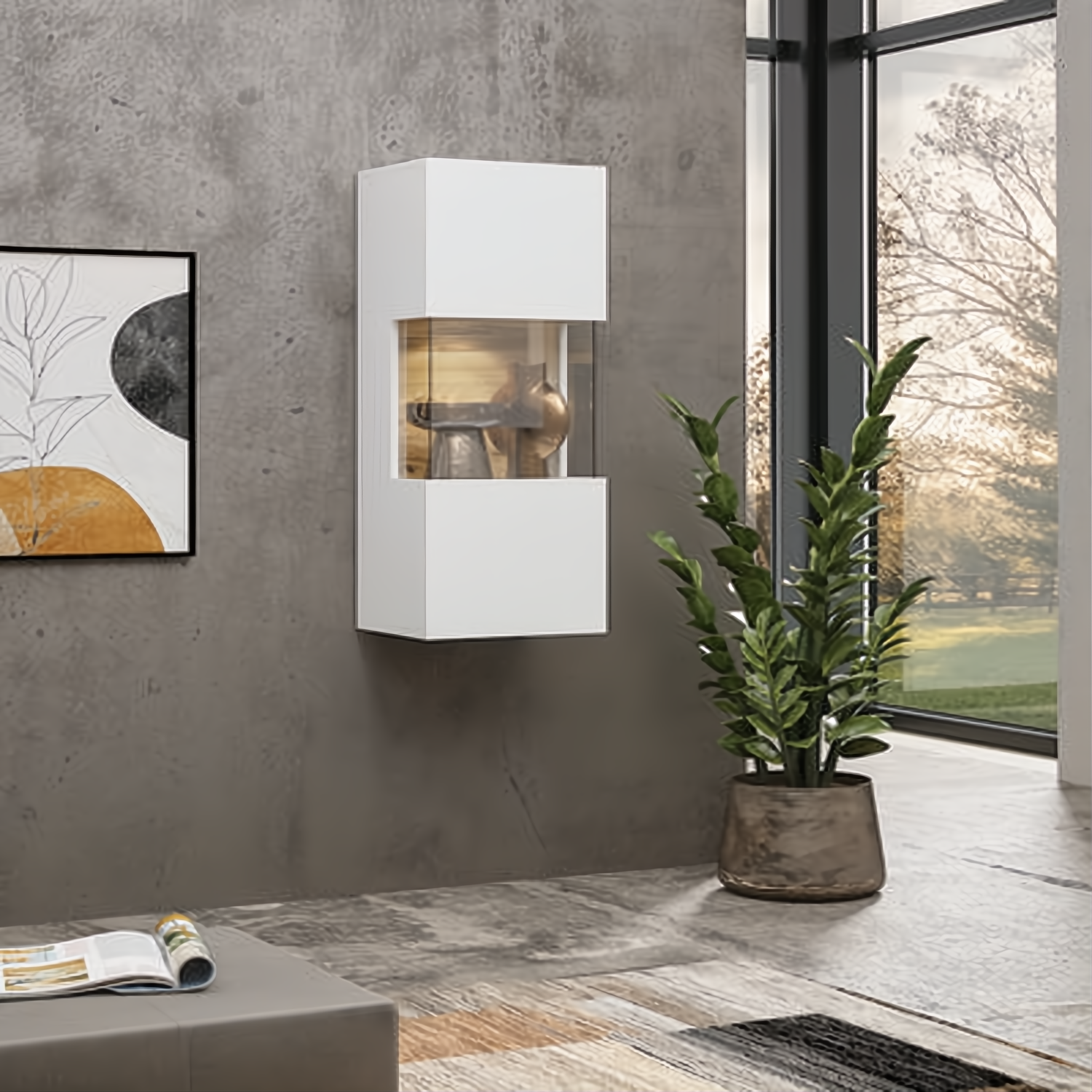 Echo Eden Wall Display Cabinet - White - Art Nest