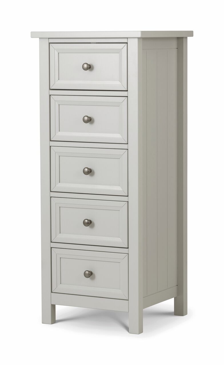 MALTON VI Grey Chest of Drawers - Tallboy, Medium-sized, 5 Drawers - JB Collections
