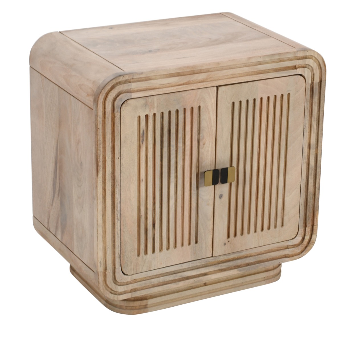 Denise Carved Mango Wood Mini 2 Door Sideboard - Natural Wood - Elfrida Interiors