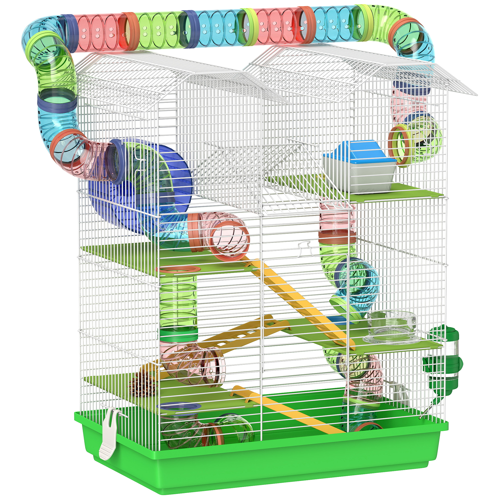 PAWSTER Hamster Cage Carrier Habitat Green - Life Essentials