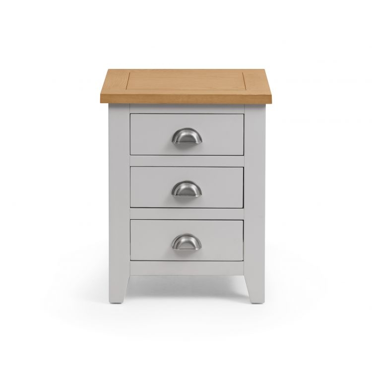Bedside Table - RICHMOND 3 Drawer Nightstand Grey 48cm - JB Collections