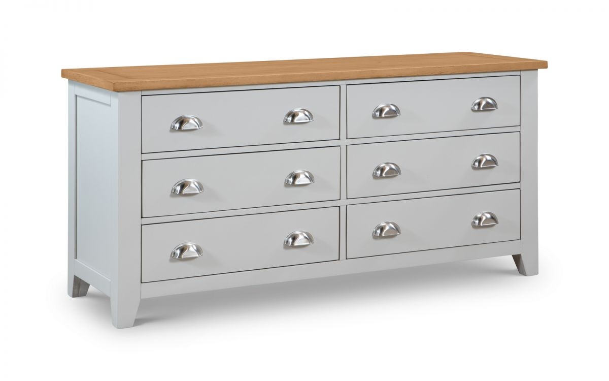 RUHA Grey Chest of Drawers - Large-sized, 6 Drawers, Double - JB Collections