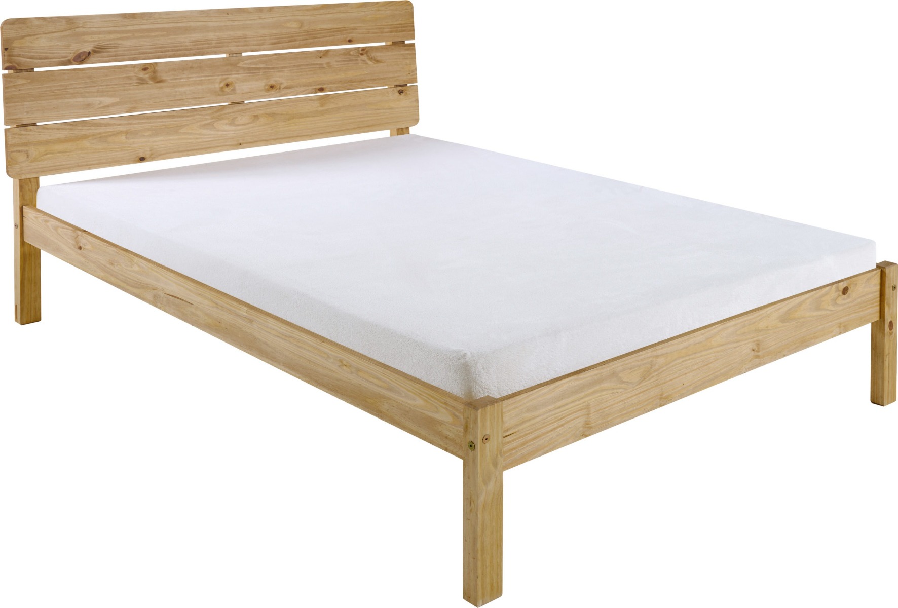 Ronan 4ft6 Double Bed - Waxed Pine - Budget Deals