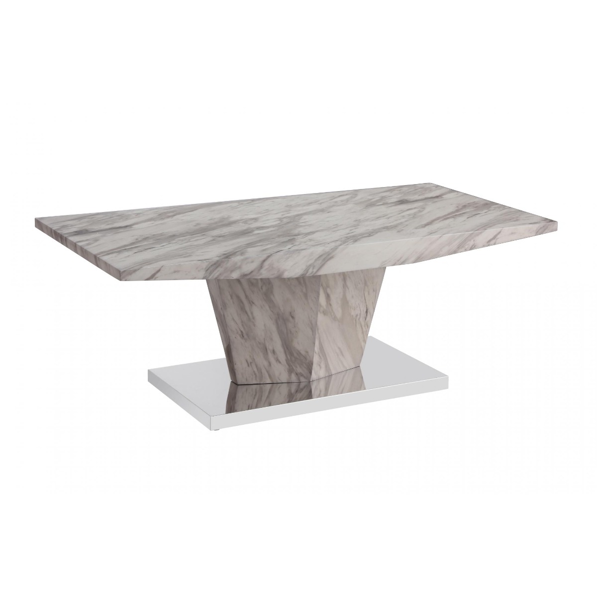 Bellingham Rectangular Marble Effect Dining Table - Stainless Steel Base - Sigrid Mills