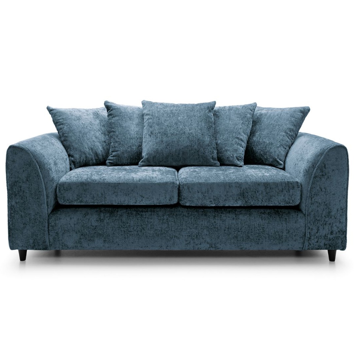 CARDIFF Crushed Chenille Fabric 3 Seater Sofa - Dark Blue - Moonlight Interiors