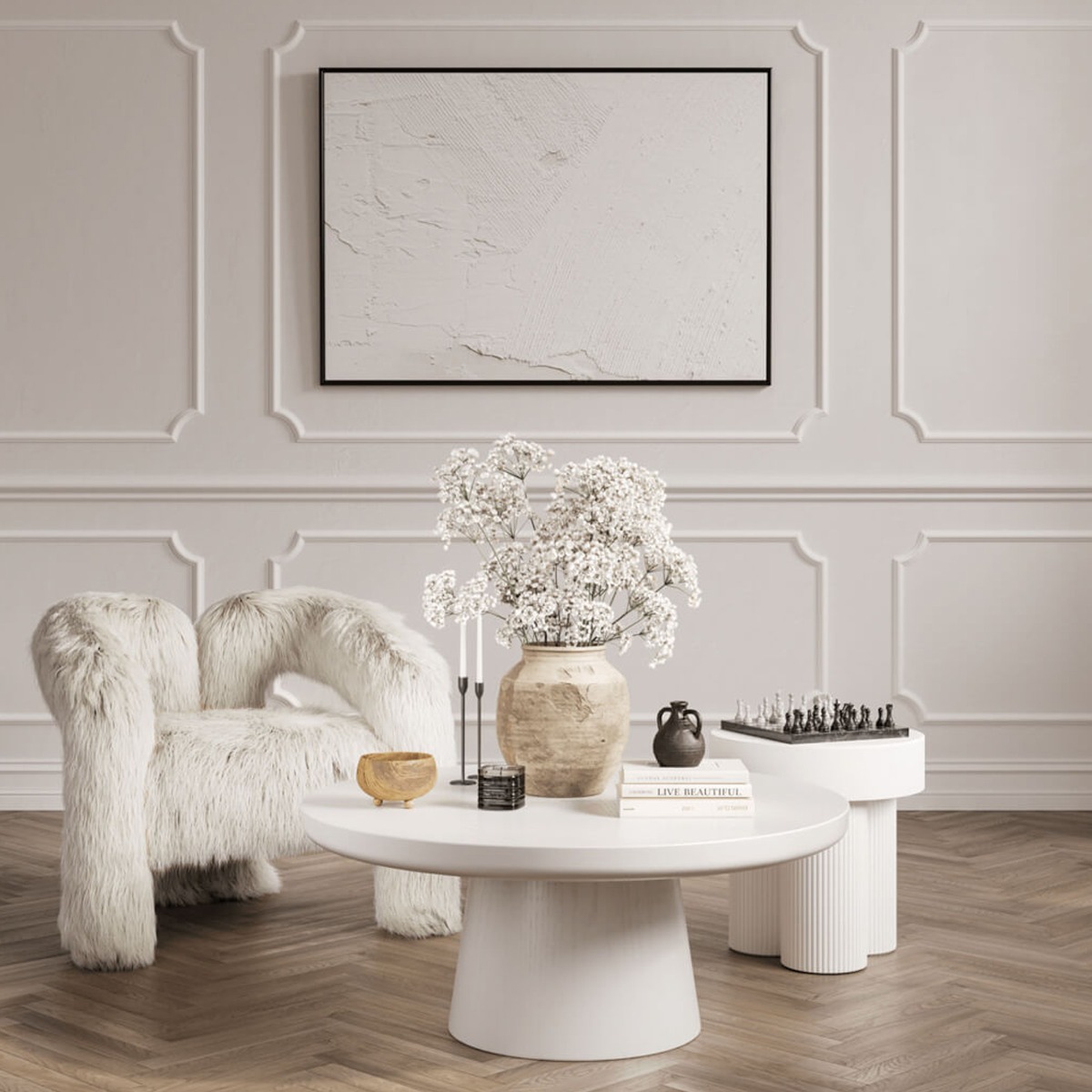 LUMI Ash Veneer Coffee Table - White - Leeds Plywood