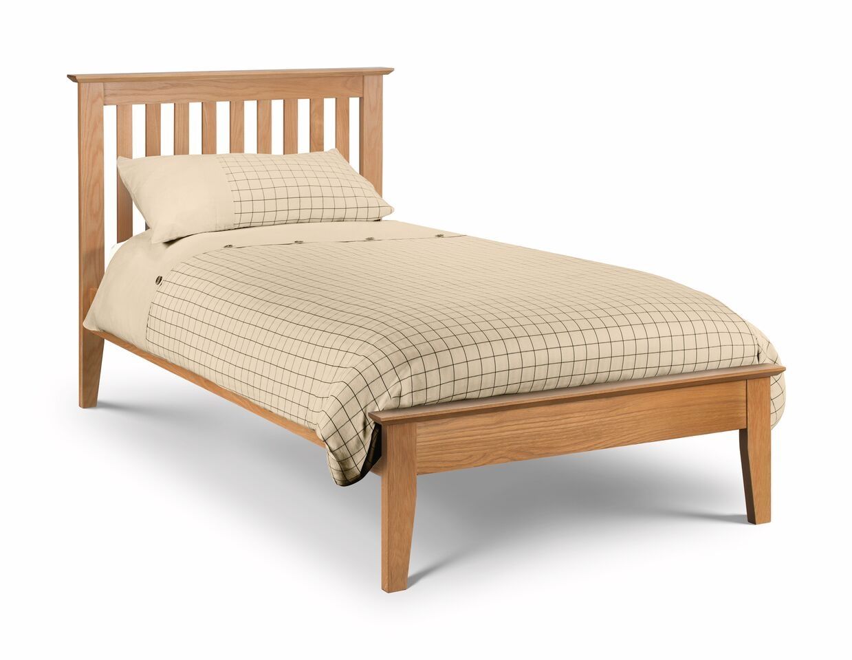 Salerno Oak Shaker Bed Frame - Single 3ft - JB Collections