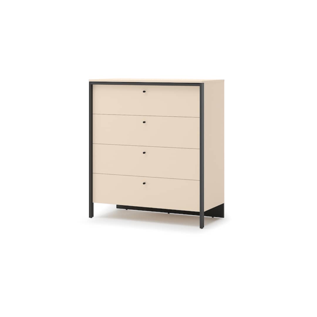 LINNA Beige Chest of Drawers - Medium-sized, 4 Drawers - Art Nest