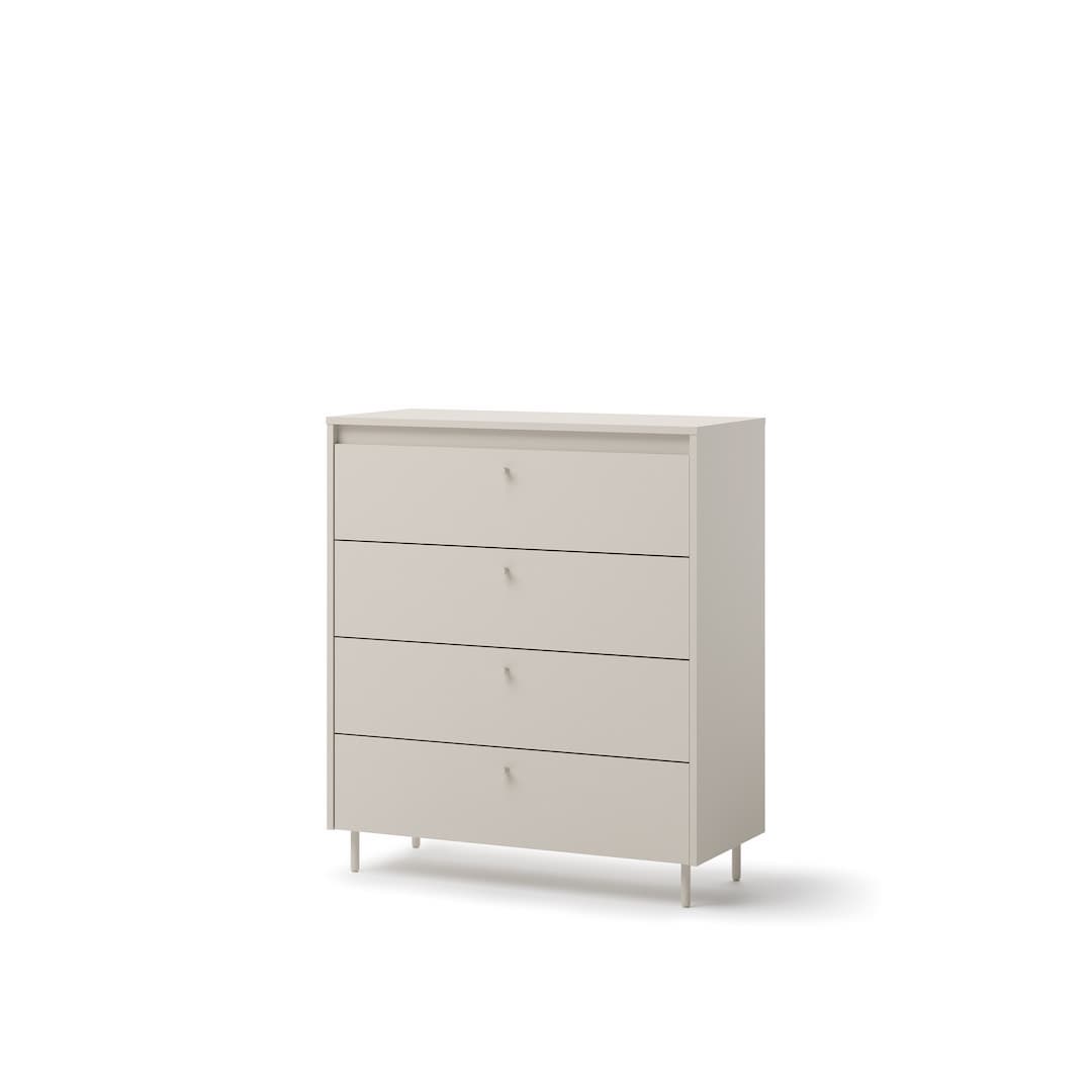 TURIN Beige Chest of Drawers - Medium-sized, 4 Drawers - Art Nest