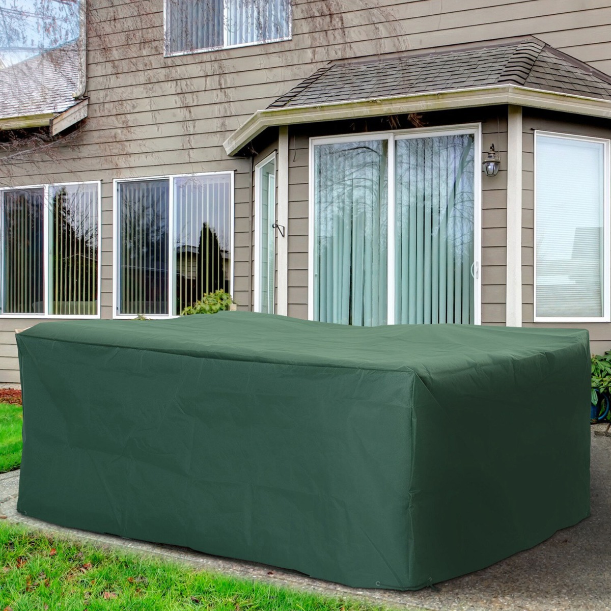 Garden Furniture Oxford Fabric Waterproof UV Rain Protective Cover - Green - Aldo & Ehren