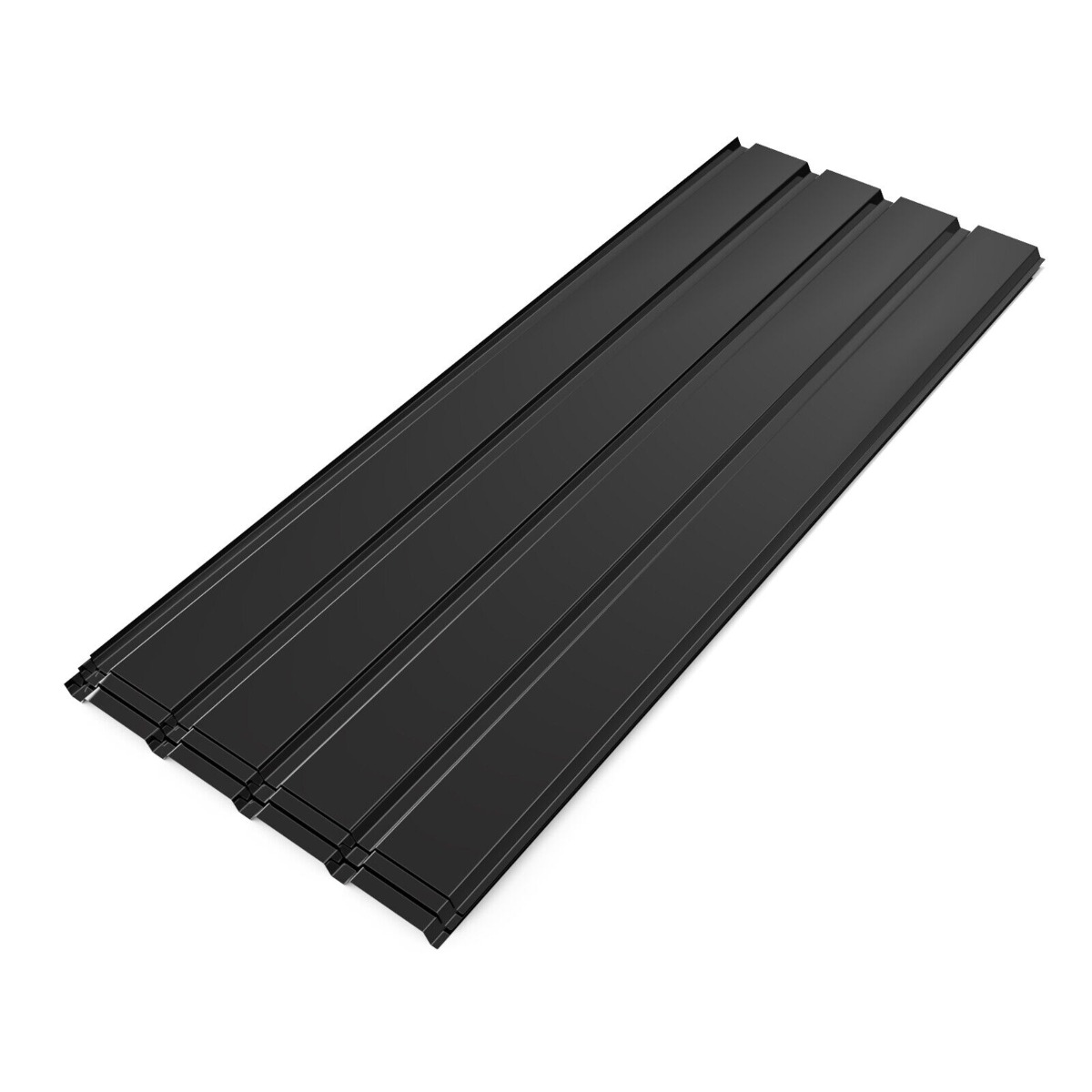 12 Pack Corrugated Metal Roofing Sheets for All Building Types - Black - Bedroom & More