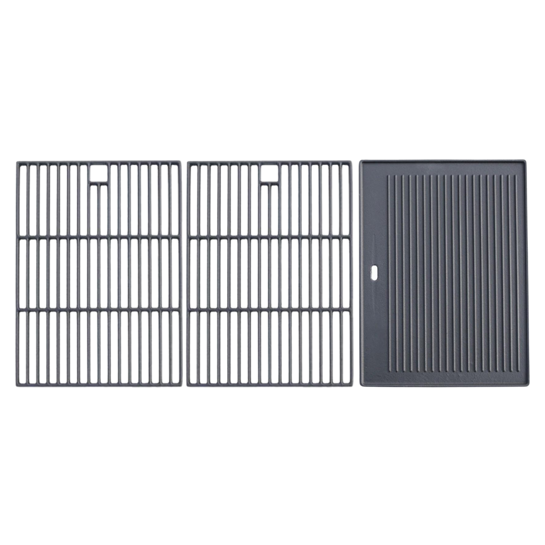 Iron Pro Master Cast Series Set - 2x Grill Grate 1x Griddle Plate - Bedroom & More