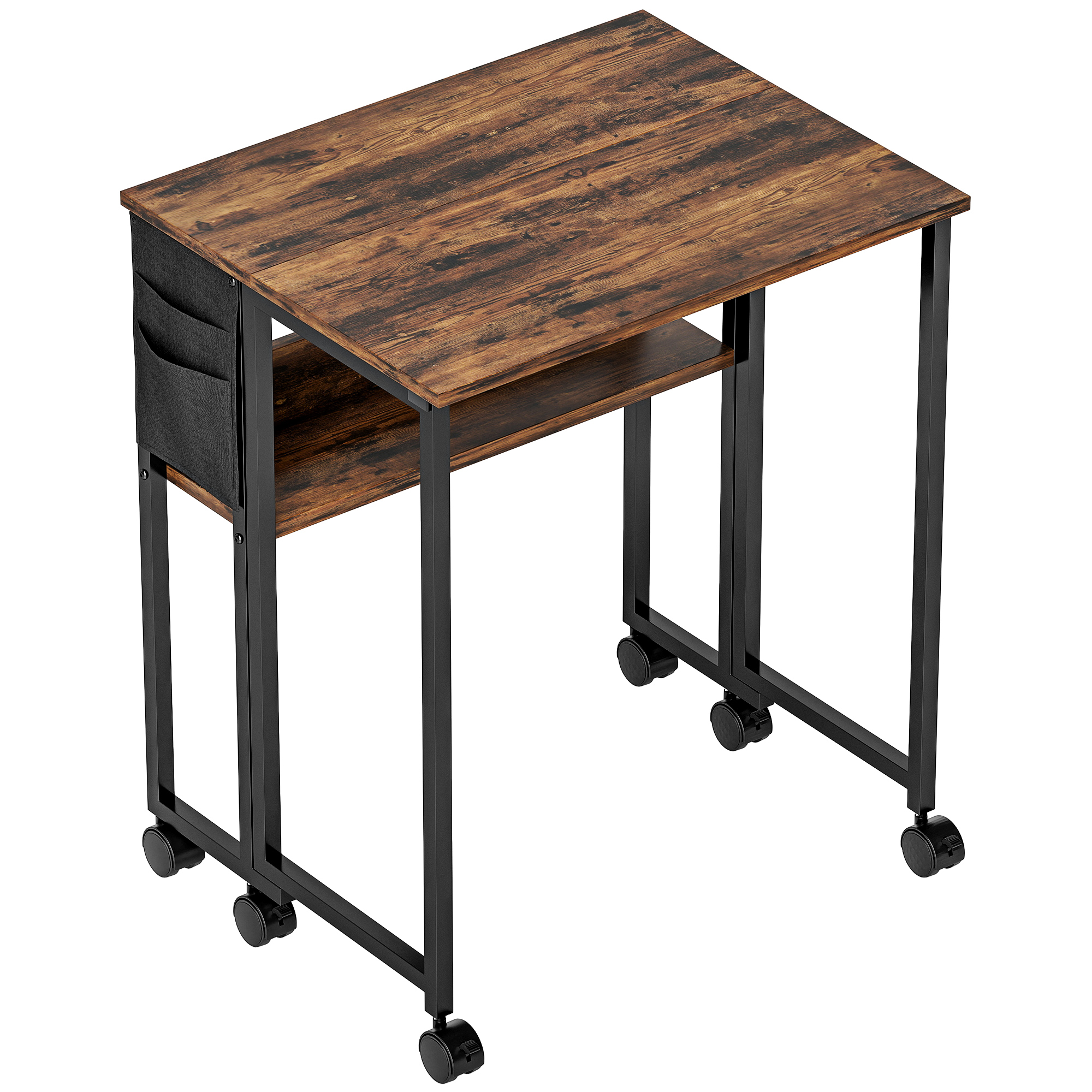 HERON 63 cm Drop Leaf Writing Work Desk Rustic Brown - Life Essentials